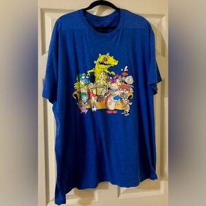 3/$15 BLUE NICKELODEON CHARACTER GRAPHIC TEE NOSTALGIA 90S CASUAL